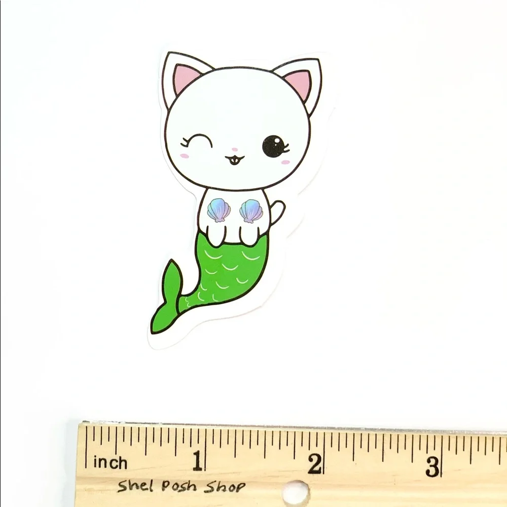 Mermaid Cat Vinyl Sticker - Picture 2 of 2